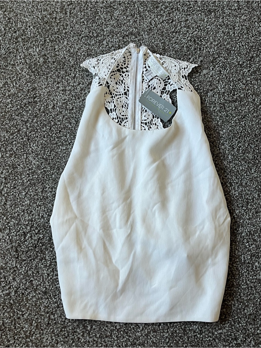 Forever 21 Women’s 2X Ivory White Lace Halter Tank Top